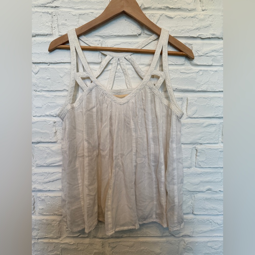 Vanessa Virginia for Anthropologie strappy cream tank